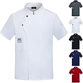 Unisex Chef Coat Short Sleeve,Chef Coat Men/Women Comfortable Button Closure - Kitchen,Restaurant,Hotel Uniform
