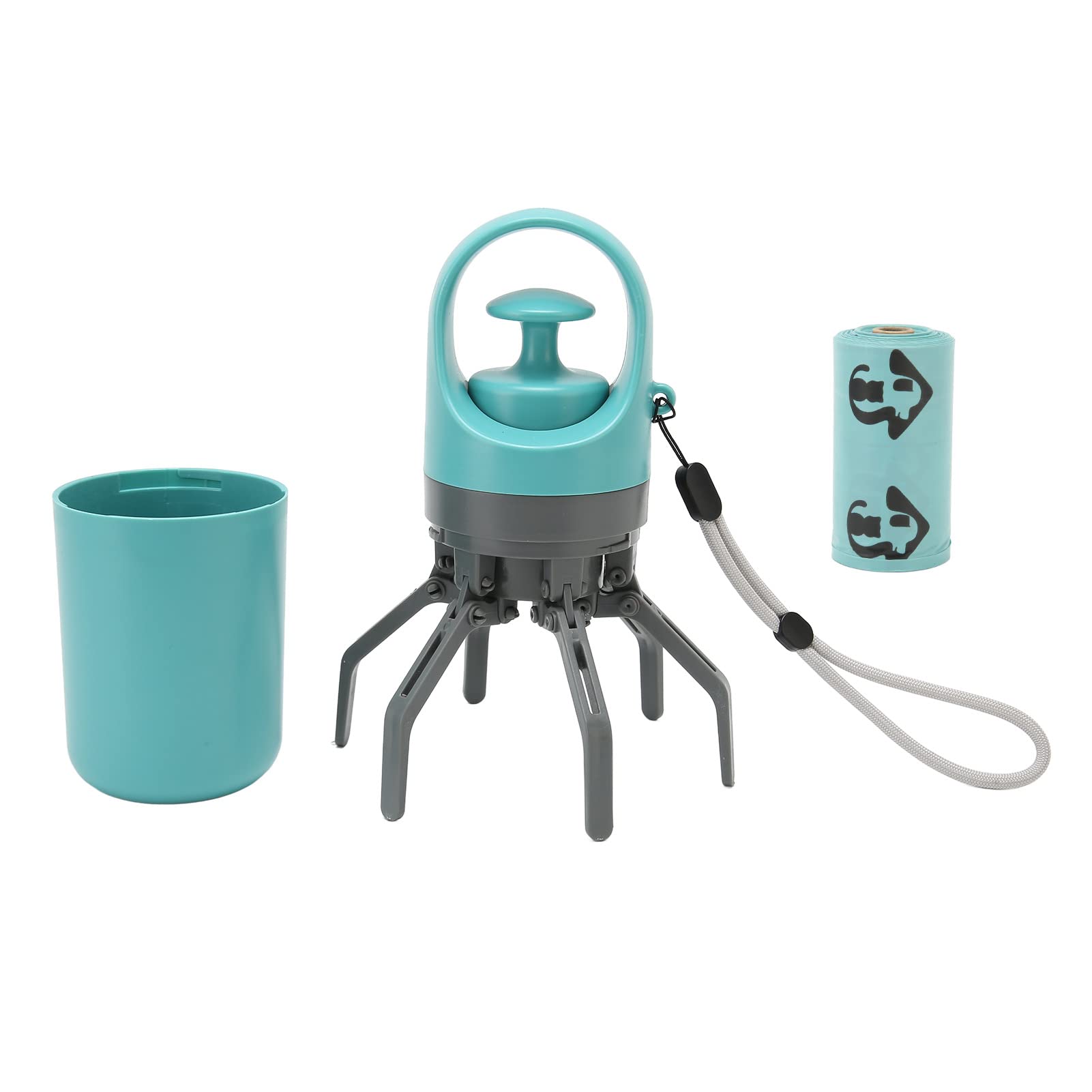 Pooper Scooper, Dog Pooper Scooper with Built-in Poop Bag Dispenser Portable and Lightweight Claw Poop Scooper for Dogs Poop Picker Upper Tool for Small Medium and Large Dogs