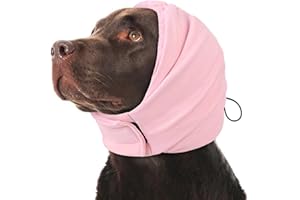 KOESON Dog Calming Hoodie, No Shake Ear Wrap for Dogs Hematoma, Anxiety Relief Dog Head Muffs for Noise Protection, Grooming,