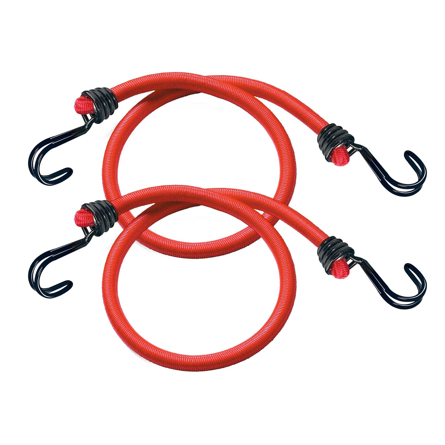 MASTER LOCK Bungees with Hooks [Set of 2 Bungee Cords] [60 cm Bungee] [Double Reverse Hook] 3020EURDAT - Ideal for Transporting, Packing and Securing Loads — image 1