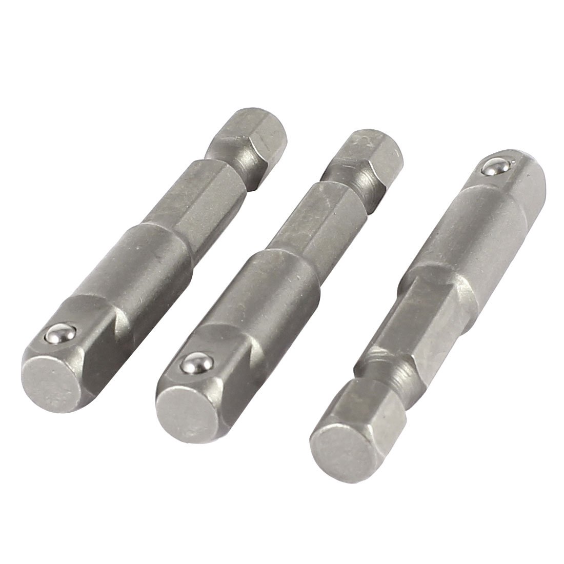Sourcingmap 3 Pcs Impact Driver/Drill 1/4" Hex Shank to 1/4" Socket Adapter Set