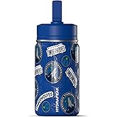 Hydrapeak x NBA Officially Licensed Minnesota Timberwolves 14oz Mini Kids Water Bottle with Straw Lid and Handle Reusable Stainless Steel Double Wall Insulated Spill Proof Sports Gift for Boys Girls