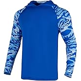 Drizomo Men's Fishing Shirt with Hood,UPF 50+ Sun Protection Hoodie Camo Long Sleeve Shirts High Visibility Safety T Shirt