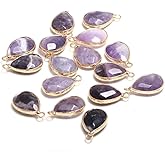 8 pcs Gemstone Quartz Pendant，Natural Water Drop Shape Quartz Necklace Pendant for DIY Jewelry Making Necklace Bracelet