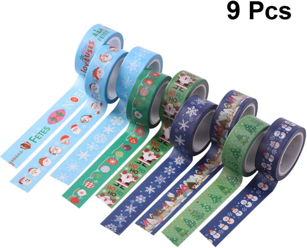 TOYANDONA Christmas Washi Tape for DIY Craft Packaging Supplies (Mixed Style) 9 Rolls 5 Meter, 2.6*1.5CM - Image 3