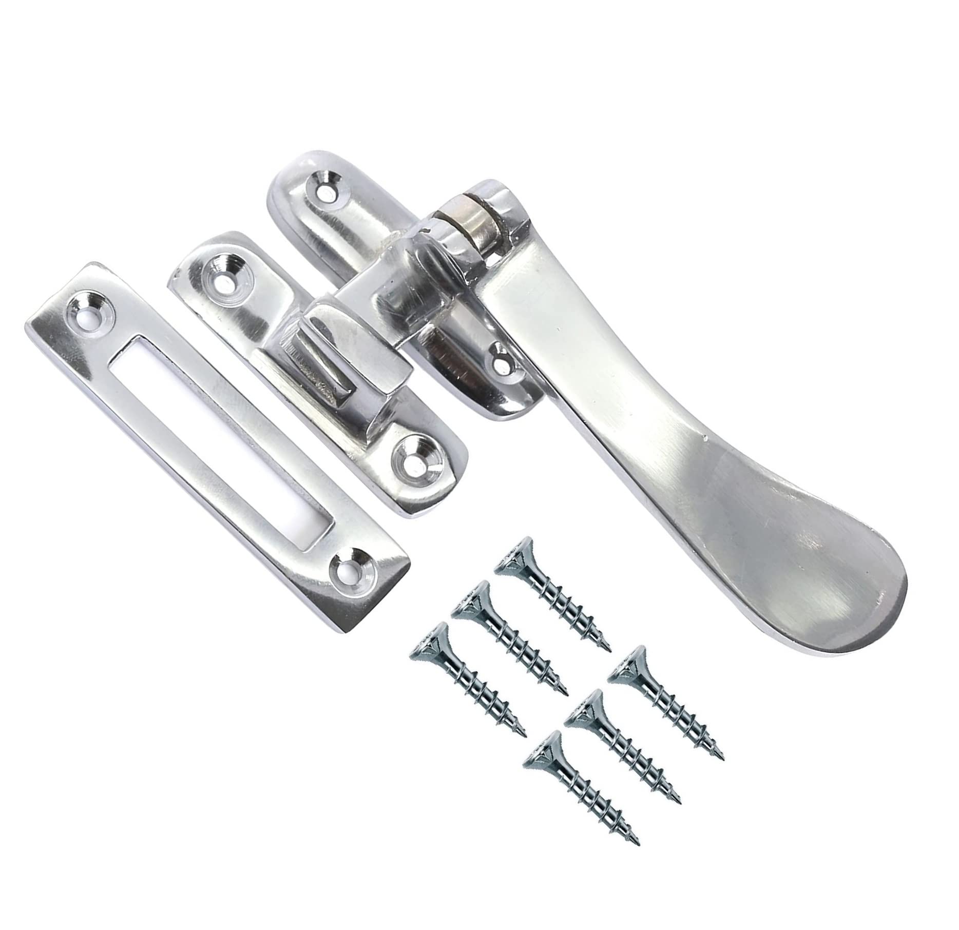 TERF® 100mm Heavy Duty Polished Chrome Window Casement Fastener 100mm (4'') Including Fixing Screw - Pack of 1