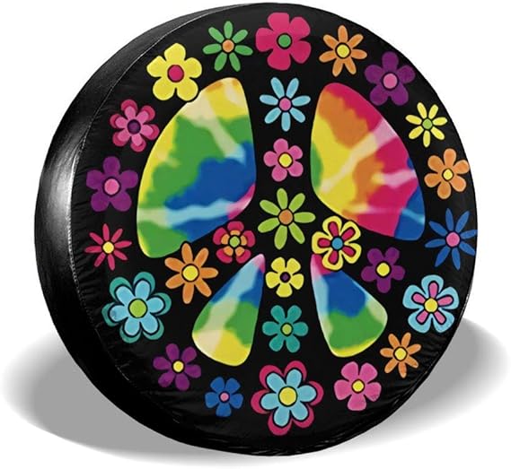 QDBB Peace Sign Spare Tire Cover Waterproof DustProof for Jeep SUV