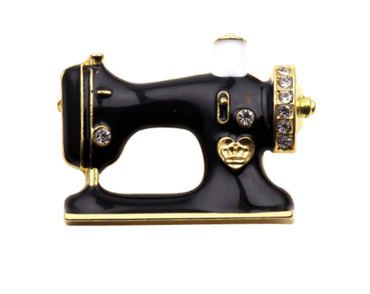 CrownOfRibbons Sewing Machine Brooch, Moms Gift, Mothers Day Present, Enamel Pin for Seamstress Friend