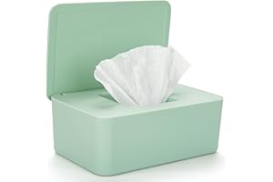 WENVASTREE Baby Wipes Dispenser, Wipe Holder for Baby & Adult,Keeps Wet Tissue Fresh, Non-Slip Wipes Case,Flushable Wipe Container with Sealing Design Lid