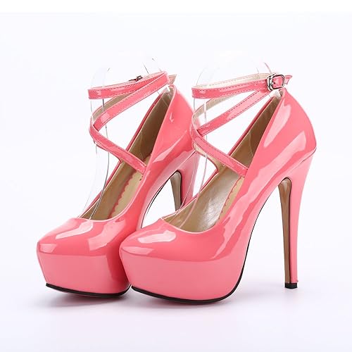 OCHENTA Women's High Heels Platform Ankle Strap Pumps Wedding
