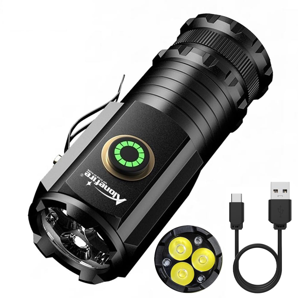 Photo 1 of ALONEFIRE X23 Mini LED Flashlight Type C USB Rechargeable Bright Small Torch 5 Modes Portable Pen Light Waterproof Long Battery Life with Tail Magnet, Clip, Battery for Outdoor, EDC Carry, Hiking