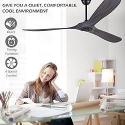 Solid Wood Ceiling Fans Without Light, 70 Inch Real