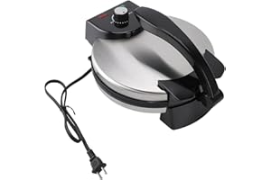 Gazaar 10inch Electric Tortilla Maker, Roti Maker, Electric Tortilla Press Maker, Non Stick Chapati Machine with Knob Tempera