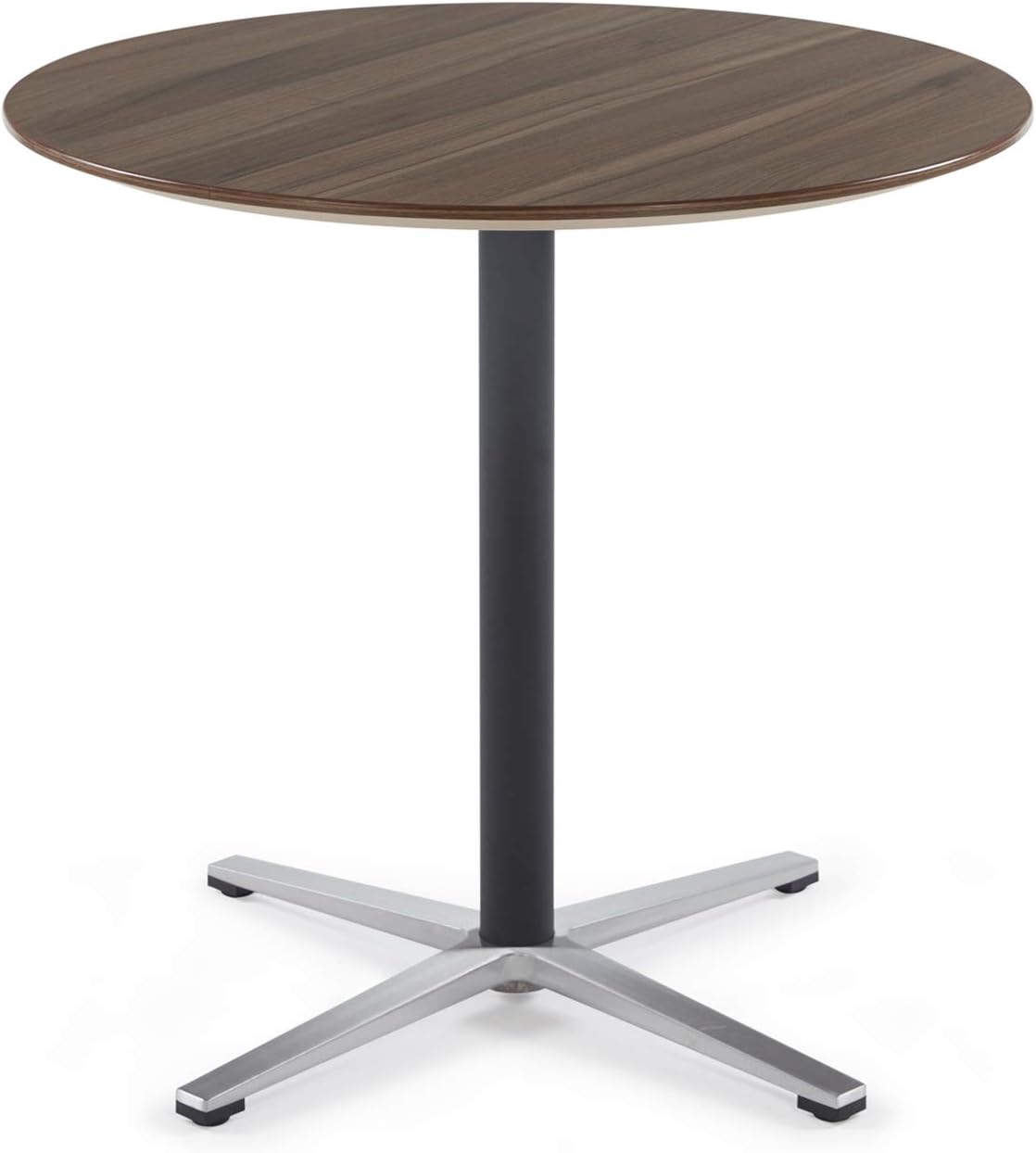 Sunon Round Bistro Table Small Round Table with X-Style Pedestal for Pub Table/Cafe Table/Office Table/Cocktail Table (Kass Walnut,30-Inch Height)