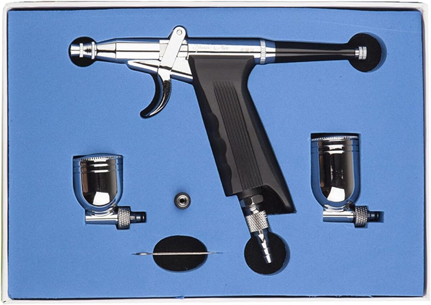 Uouteo Gravity Feed Airbrush Trigger Gun Kit Air Brush Spray Gun with 0.3mm Needles 7CC &10 CC Cup