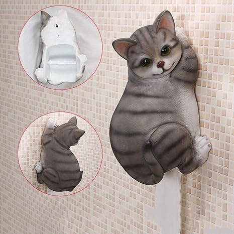 Amazon Co Jp トイレットペーパーホルダークリエイティブペーパーロールホルダー犬猫動物かわいいバスルームトイレバスルームトイレットペーパーホルダー ホーム キッチン