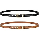 VONMELLI Leather Thin Belts for Women, Fashion Women's Skinny Belts Thin Ladies Belts for Jeans Dress Pants