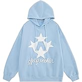 Aelfric Eden Y2k Hoodie Women Graphic Oversized Hoodies Star Embroidered Hoodied Sweatshirt Casual Vintage Pullover