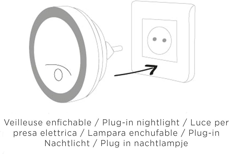 Luz nocturna infantil con sensor crepuscular, Encendido automático- niños