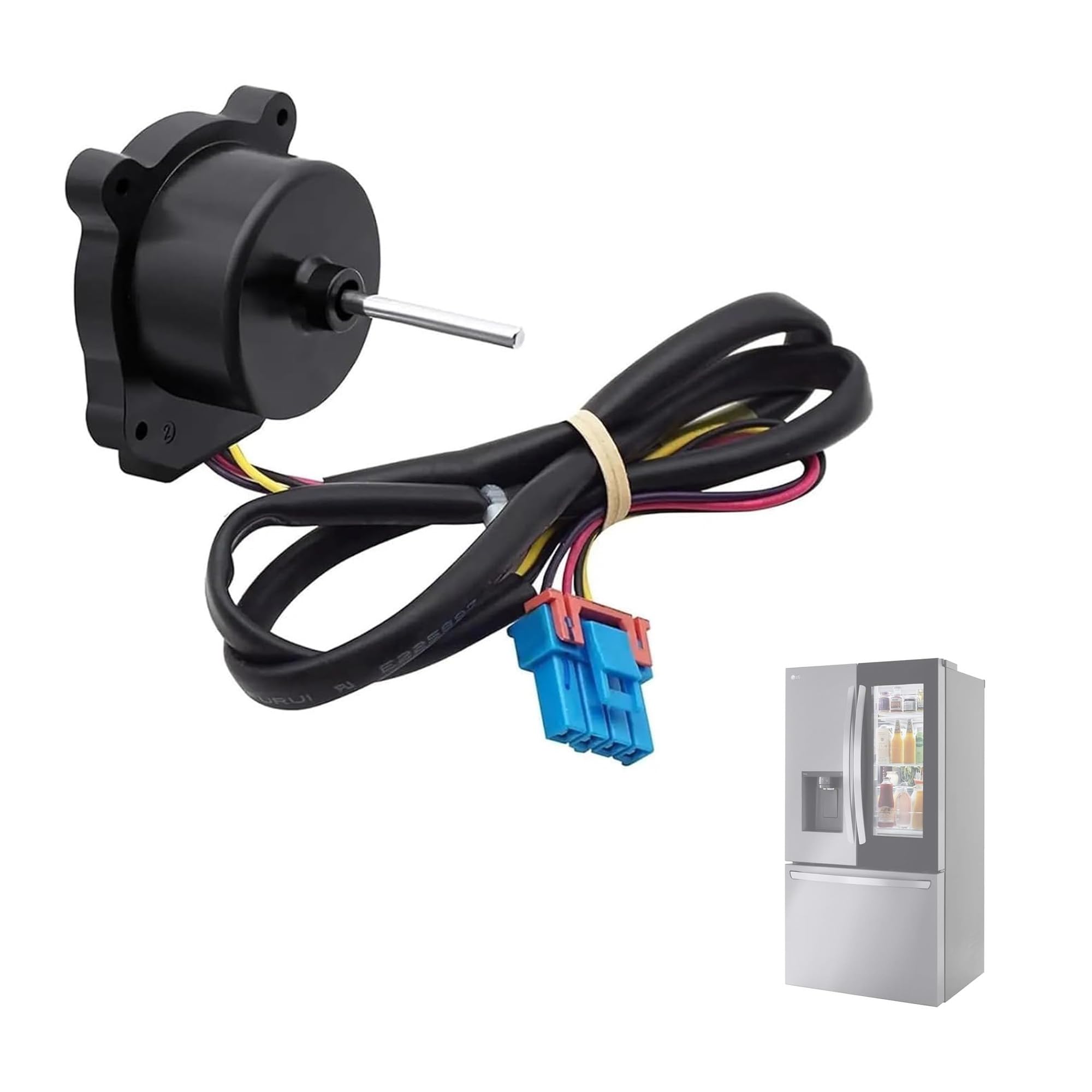 Photo 1 of EAU65058502 Refrigerator Condenser Fan Motor Fit for LG LRMDS3006S LMWS27626S LFXS26596S LFXS28968S Freezer Replace EAU65058501 AP7178309 PS16662422 EAP16662422 Evapoartor Fan Motor