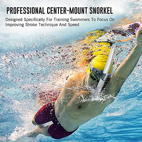 Wutrye Swim Snorkel For Lap Swimming - Adult/Youth, Black, Focus On Stroke Technique