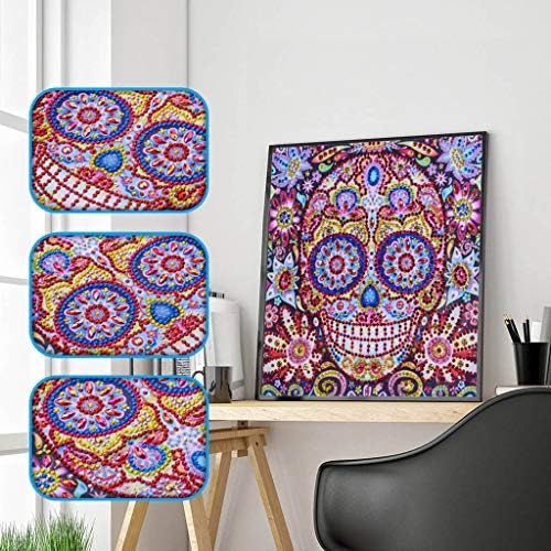 Special Shaped Diamond Painting DIY 5D Diamond Painting Kits Rhinestone Crystal Embroidery Pictures Cross Stitch Art Craft for Home Decor 25 * 25cm (Tree/Skull/Mandala) (C)