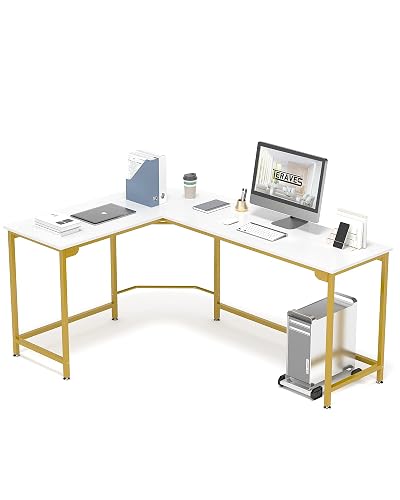 Teraves Modern L Shaped Gaming Desk 66'' Corner Computer Desk for Home ...