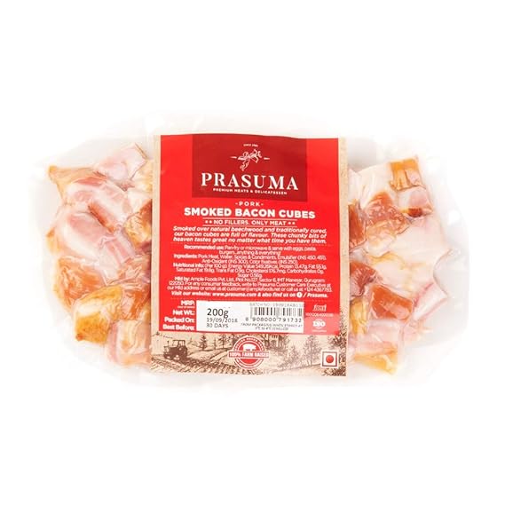 Prasuma Smoked Bacon Cubes Pouch, 200 g