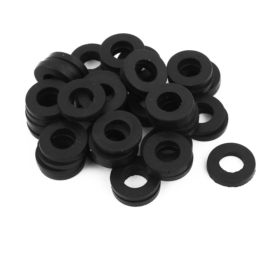 sourcingmap Rubber Flat Washers 19mm OD 10mm ID 3mm Thickness for Faucet Pipe Water Hose, Pack of 50