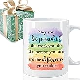 Puouoonyi May You be Proud of the Work That You Do Inspirational Thank You Mug Gifts for Women Men Coworkers, Retirement Appreciation Gift for Employee Teacher Nurses Boss