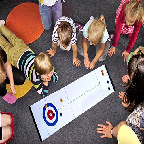 Happy Gift Tabletop Curling Game for Families. Adults vs The Kids in this Novel Fun Family Game,Puzzle Leisure,Best Toys for Kid Indoor or Outdoor (Curling)