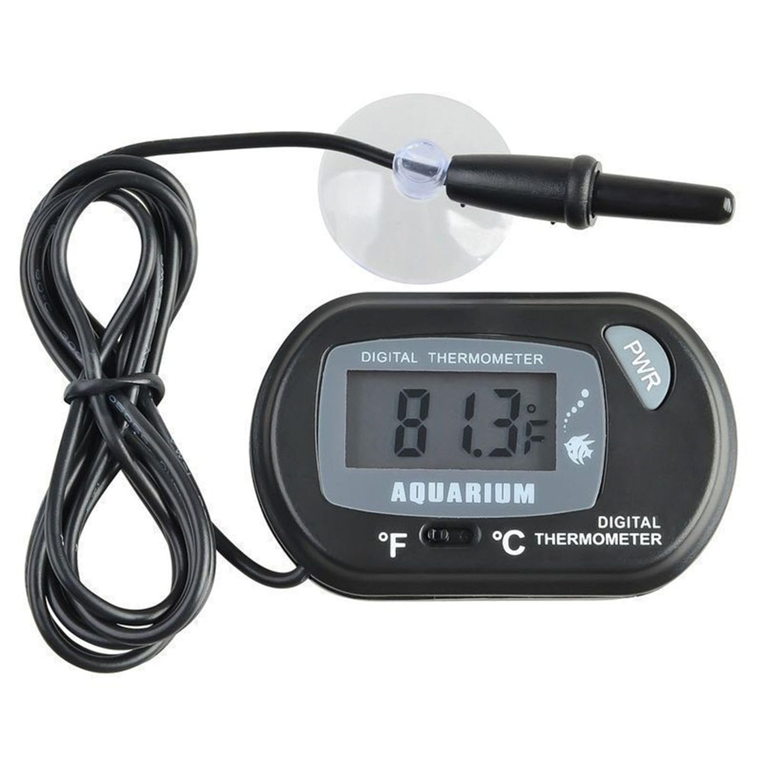 Gasea LCD Digital Aquarium Thermometer with Probe and Suction Cup for Fish Reptile Tank WaterTemperature Test