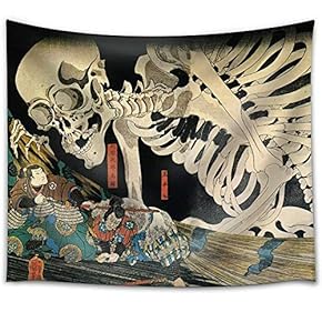 Utagawa Kuniyoshi - Takiyasha The Witch and The Skeleton Spectre - Ukiyo-e - Fabric Tapestry, Home Decor - 51x60 inches