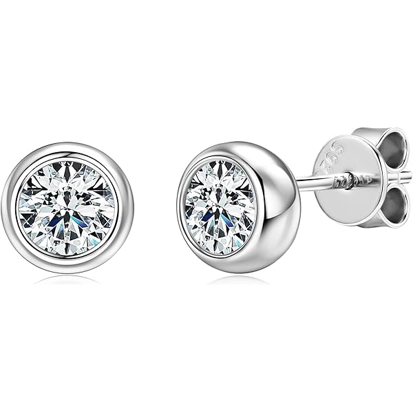 925 Sterling Silver Stud Earrings | Moissanite Square Stud Earrings - Real Square