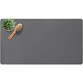 Yinoos Large Diatomite Stone Bath Mat, Premium Non-Slip Natural Diatomaceous Earth Bathtub Quick Drying Mats for Bathroom Floor (30" x 17" Dark Gray)