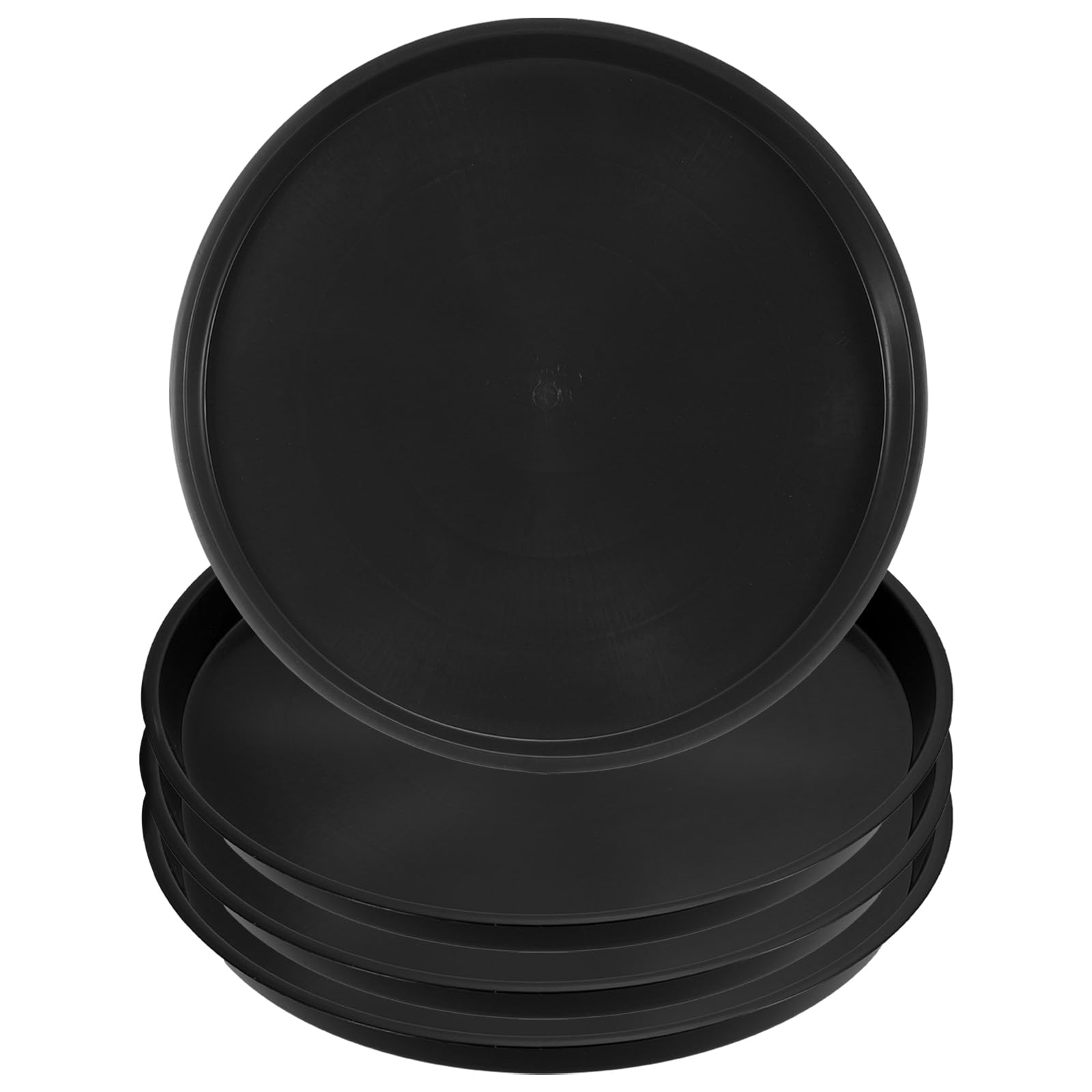 PATIKIL Plant Saucer Tray, 4 Pack 17 Inch Round Plant Saucer Plastic Plant Pot Drip Trays for Indoors Outdoors, Black