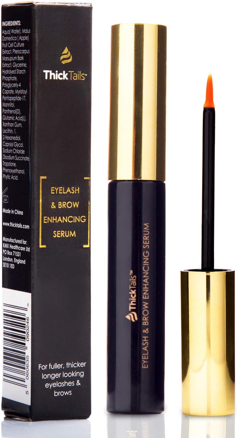 ThickTails Eyelash and Eyebrow Growth Serum - 5ml. For Shorter Lashes and Brows Due to Menopause and Stress. Lash and Brow Growth Boost Enhancing Serum to Grow Longer Fuller Eyelashes and Eyebrows