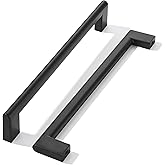 khtumeware 6 Inch Hole Center 6 Pack Matte Black Cabinet Pulls Heavy Duty Solid Kitchen Drawer Handle, Hardware for Bathroom,