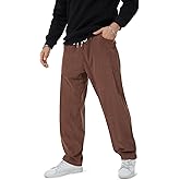 Mancozy Mens Corduroy Casual Pants Joggers Cargo Pants Drawstring Elastic Waist Baggy Sweatpants with Pockets