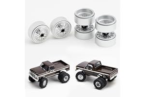 DJX CNC 1.3 inch Front Rear Dually Beadlock Wheels Rim for RC Crawler Car 1/24 Axial SCX24 F150 C10 1/18 Redcat Ascent18 Traxxas TRX4M RC Upgrades Parts(Silver)
