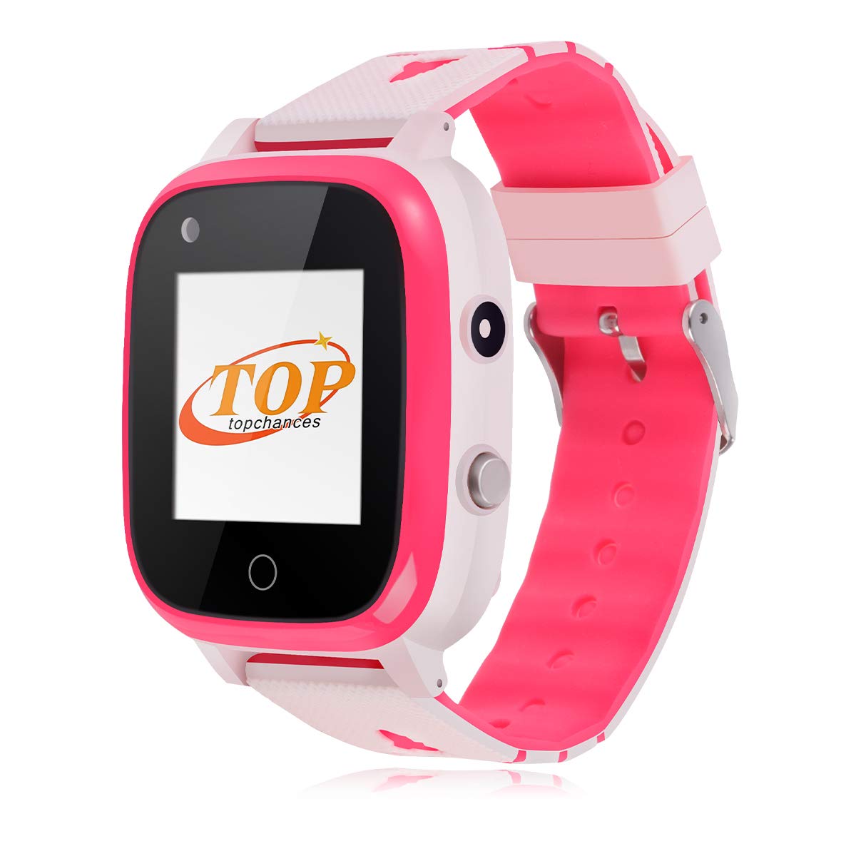 ele ELEOPTION 4G Smart Watch for Kids, IP67 Waterproof GPS Smartwatch with Remote Monitoring, WIFI Bluetooth, SOS Watch Alarm Video Call Camera Safety Zone, Birthday Gift for Girls Boys (Pink)