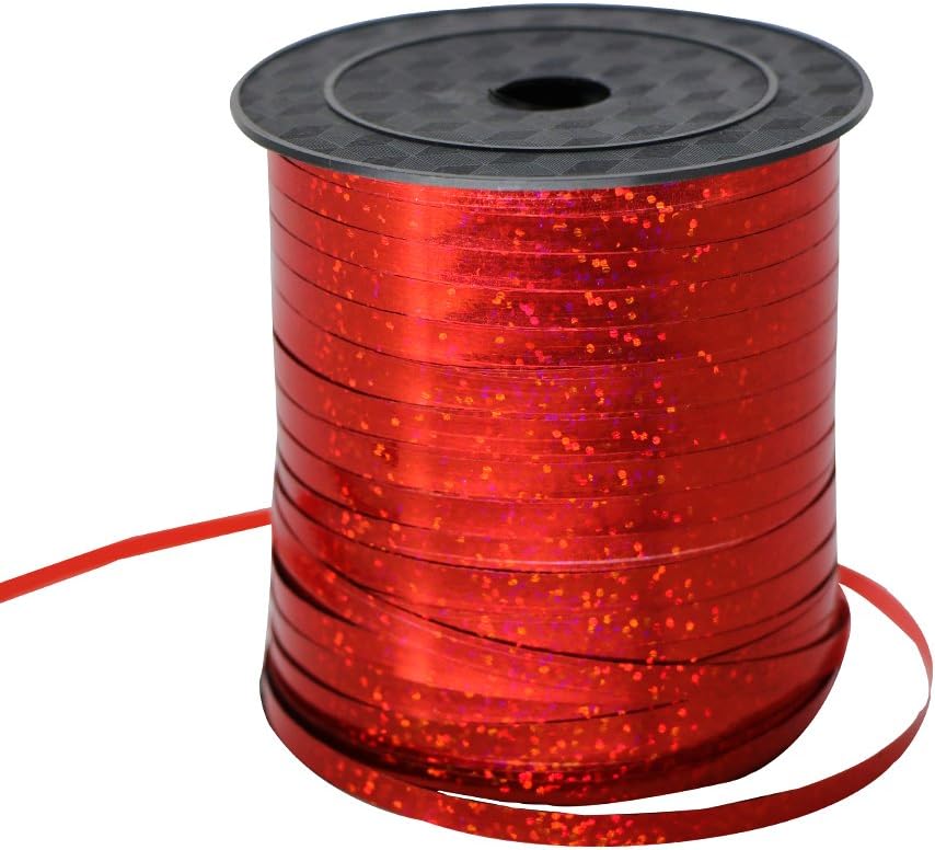 Kebinfen® Assorted Metallic Red Color Curling Ribbons, 5MM Wide by 250-Yard Spool, (Mixed Color) (Red)