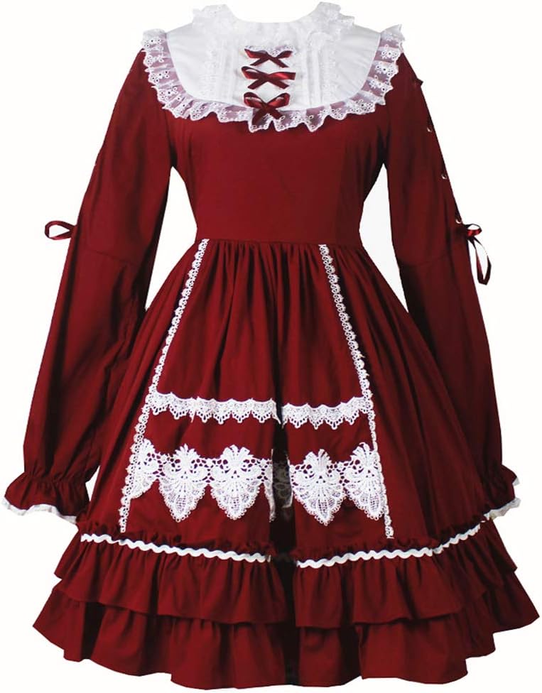 Loli Miss Women Vintage Gothic Classic Sweet Princess Lolita Dress Cosplay Costume for Girl