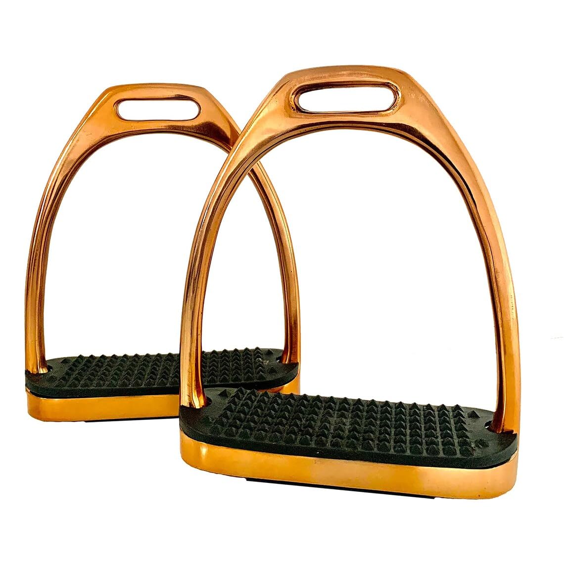 ROSE GOLD STIRRUPS Gloss Fillis Horse Riding Stainless Steel With Strong Treads 4” & 4.75" (4 Inches)