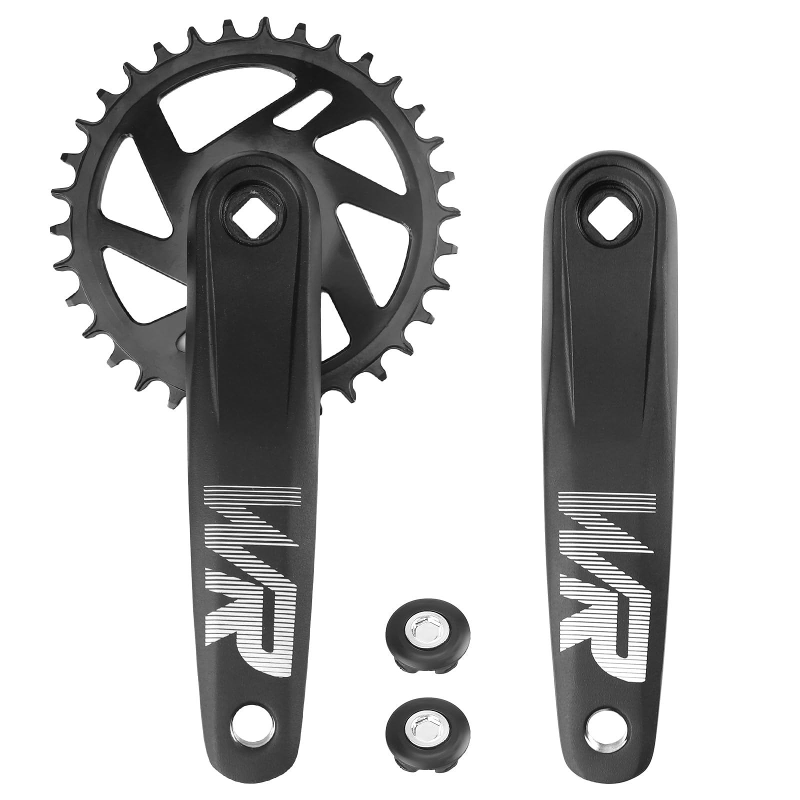 MEGHNA Bicycle Crankset Set 170mm Chainring Set 32T/34T/36T/38T Universal for Single Speed and 6/7/8/9/10/11 Speed Bike, MTB BMX Road Bike (34T)