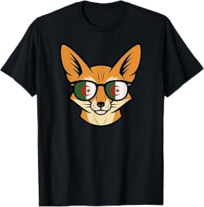 Algeria Fennec Fox & Algerian Flag Sunglasses Men Women Kids T-Shirt
