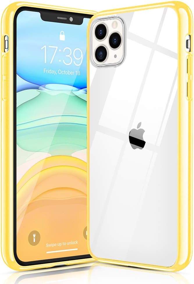 OULUOQI Compatible with iPhone 11 Pro Max Case 2019,Tempered Glass Screen Protector [2Pack] with Shockproof Clear Case for iPhone 11 Pro Max 6.5 inch.(Clear)