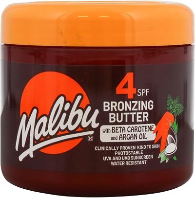 Malibu Sun SPF 8 Bronzing Tanning Body Butter Coconut Oil Water Resistant 300ml