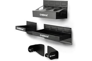 CASOMAN Magnetic Toolbox Shelf, Tray, Paper Towel Holder, 4-Piece Set, Black, Variety of Use, Durable, Magnets Any Metal Surf