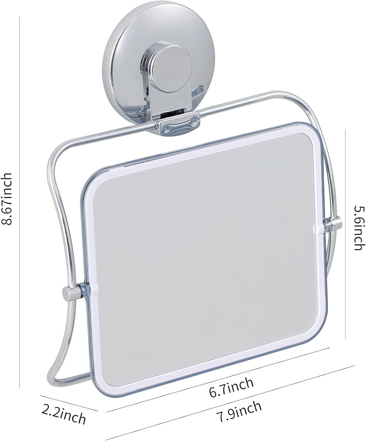 VELMADE Fogless Shower Mirror, 360 Degree Rotating, Shower Mirror for Shaving Fogless with Suction -